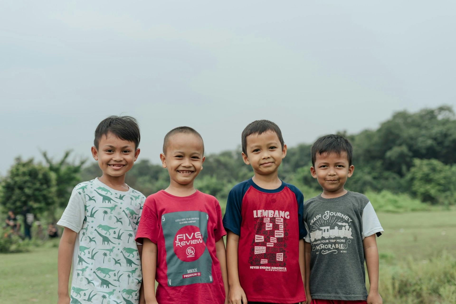 Group of four boys